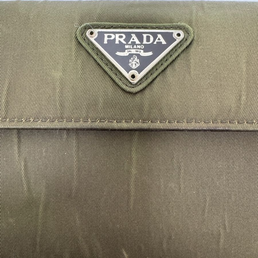 【赫蒂國際精品】Prada Tessuto 軍綠色尼龍錢包 vintage 二手 中古 短夾-14
