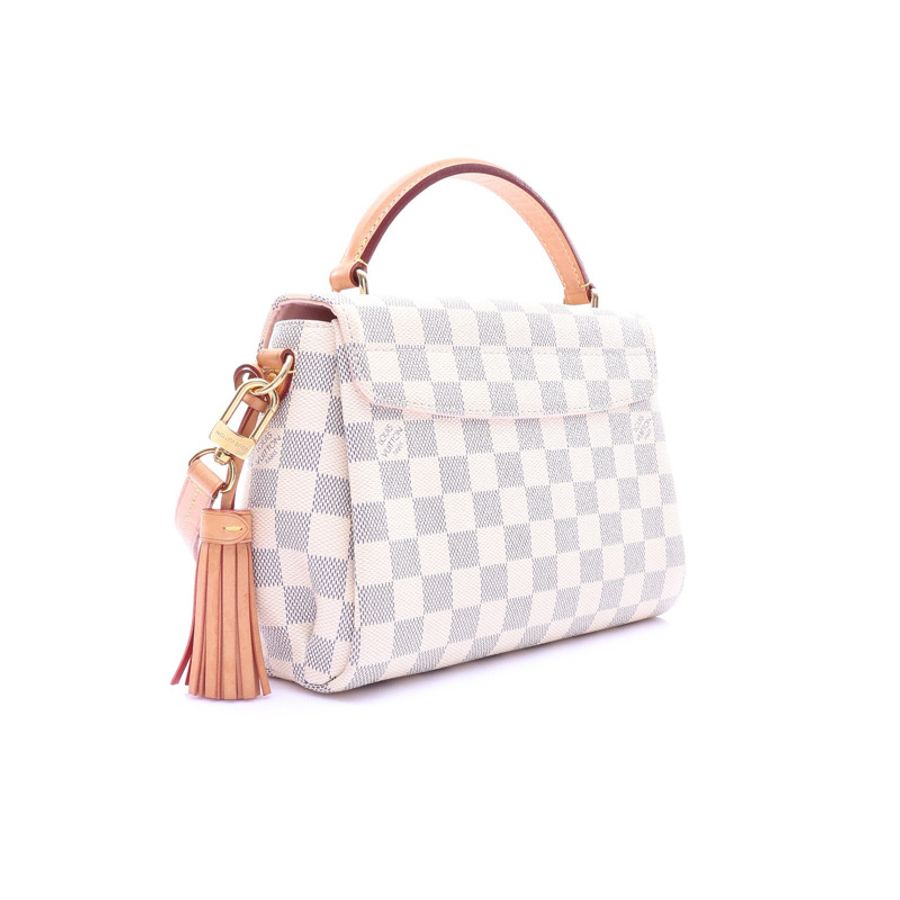 白色 棋盤格帆布 Croisette 兩用包【LOUIS VUITTON LV 路易威登】 N41581-1