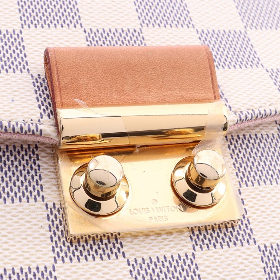 白色 棋盤格帆布 Croisette 兩用包【LOUIS VUITTON LV 路易威登】 N41581-5