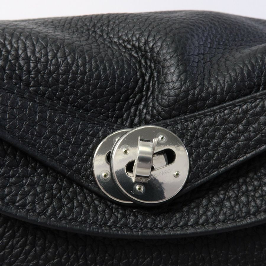HERMES Clemence皮革Lindy 26手挽肩背兩用袋Noir-7