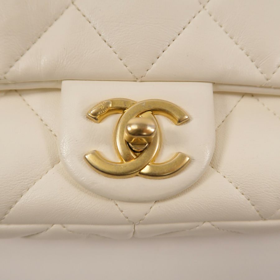 CHANEL 羊皮皮革23P Small Chunky Chain Flap Bag鏈帶肩背袋-5