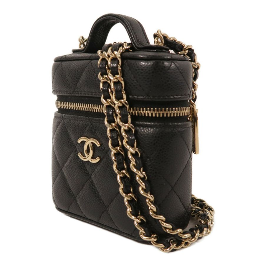 CHANEL 牛皮皮革Small Vanity With Chain鏈帶肩背袋-2