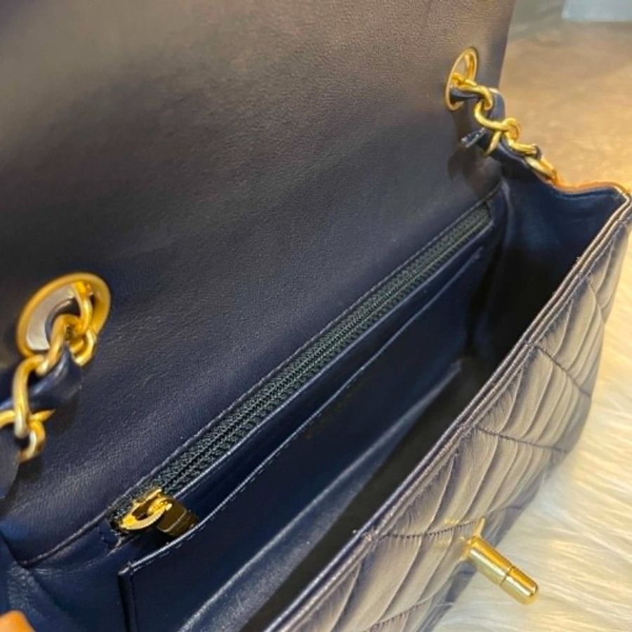 CHANEL 牛皮拼色 COCO 20 CM-6