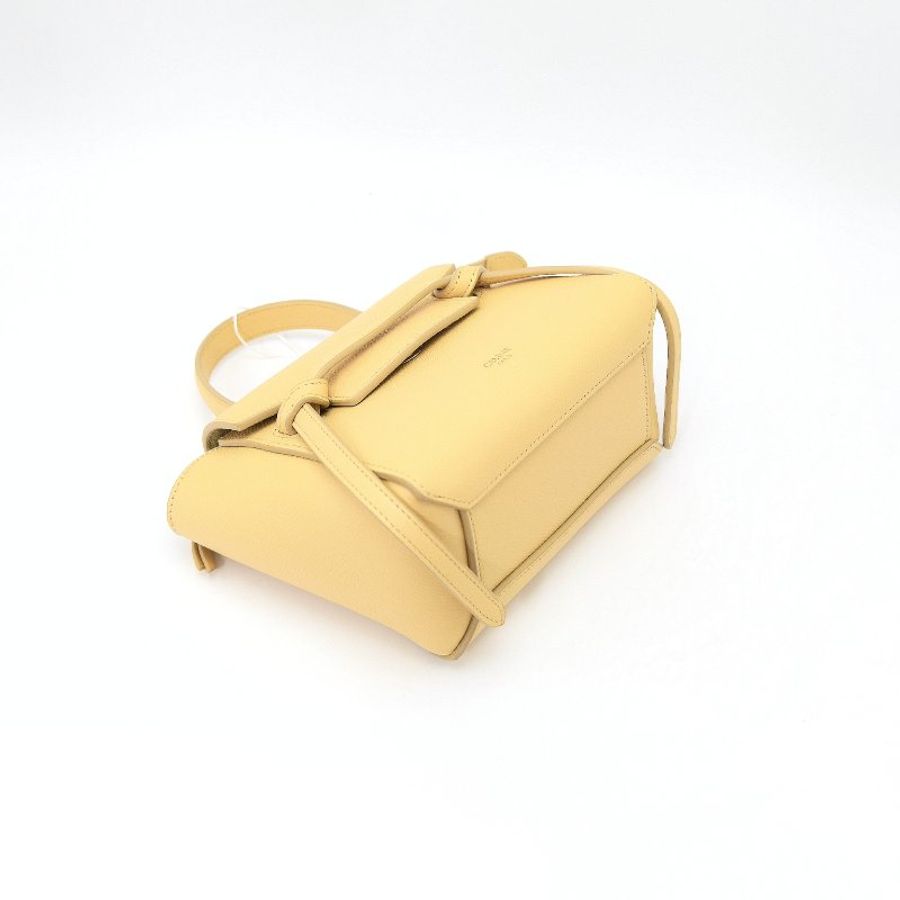 CELINE/賽琳黃色金扣鯰魚nano手提单肩斜挎包-3