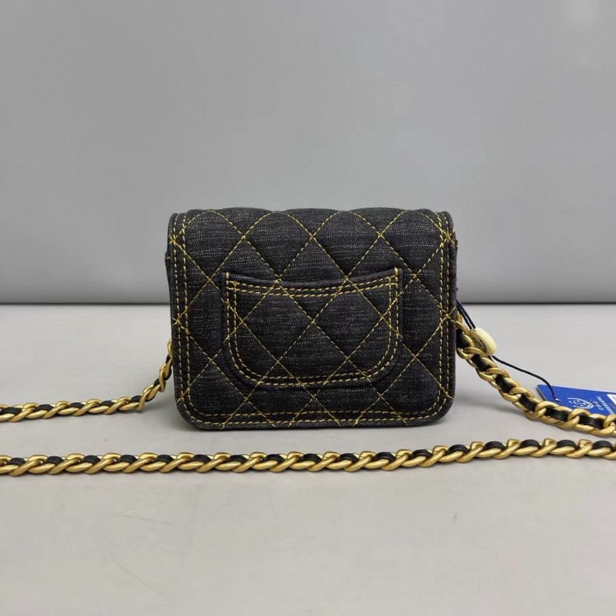 Chanel香奈兒牛仔丹寧mini鏈條包 芯片-1