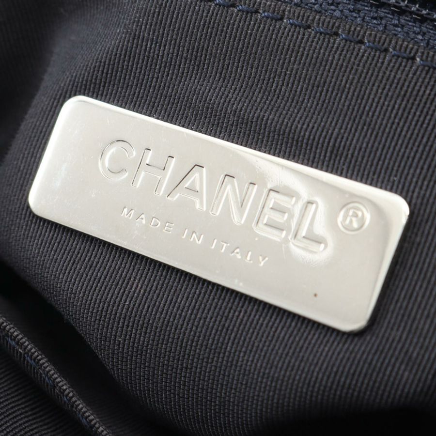 香奈兒 (CHANEL) 絎縫圓形 COCO 相機鏈條單肩包，海軍藍皮革，二手女士款-3