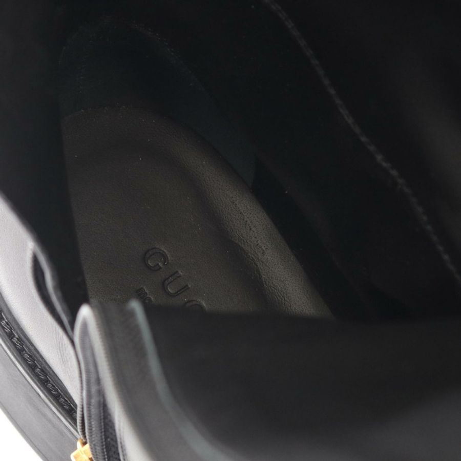 GUCCI Logo 長靴 752517 皮革 黑色 二手 女款 #37 1/2-8