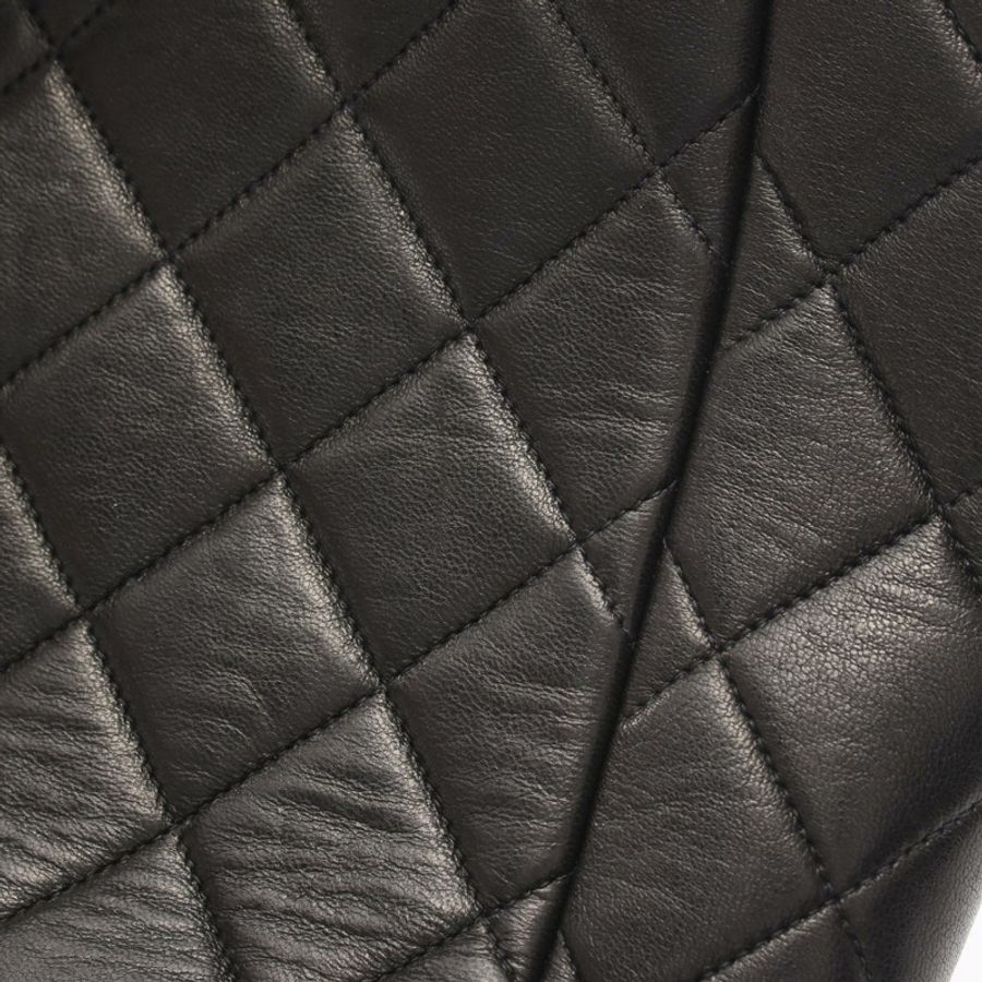 香奈兒 (CHANEL) Matelasse Turn Lock Chain Rucksack Backpack A04194 皮革黑色金色五金二手-8