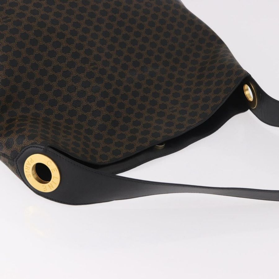 【日本直送】CELINE Macadam帆布圓形肩背包 PVC皮革 黑色 金色 正品 183048V-5
