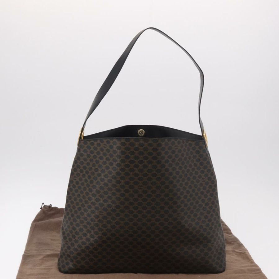 【日本直送】CELINE Macadam帆布圓形肩背包 PVC皮革 黑色 金色 正品 183048V-11