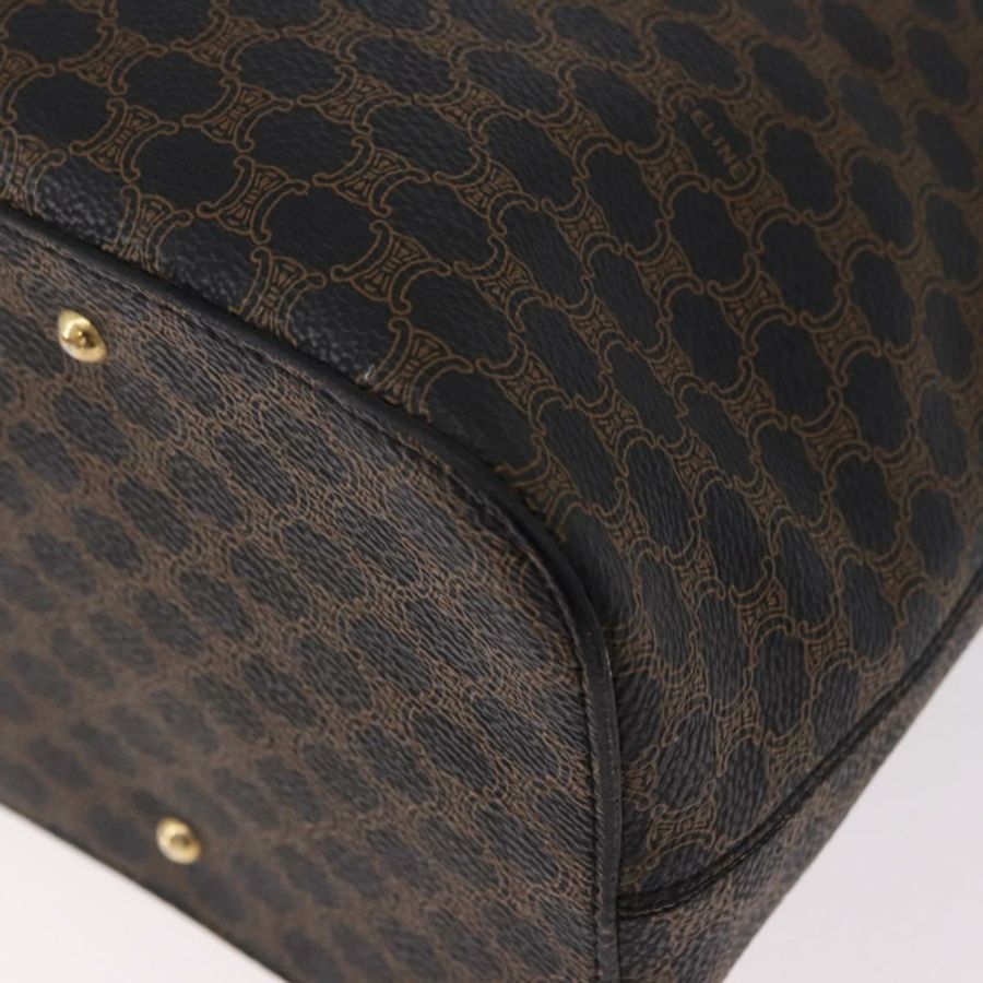 【日本直送】CELINE Macadam帆布圓形肩背包 PVC皮革 黑色 金色 正品 183048V-16