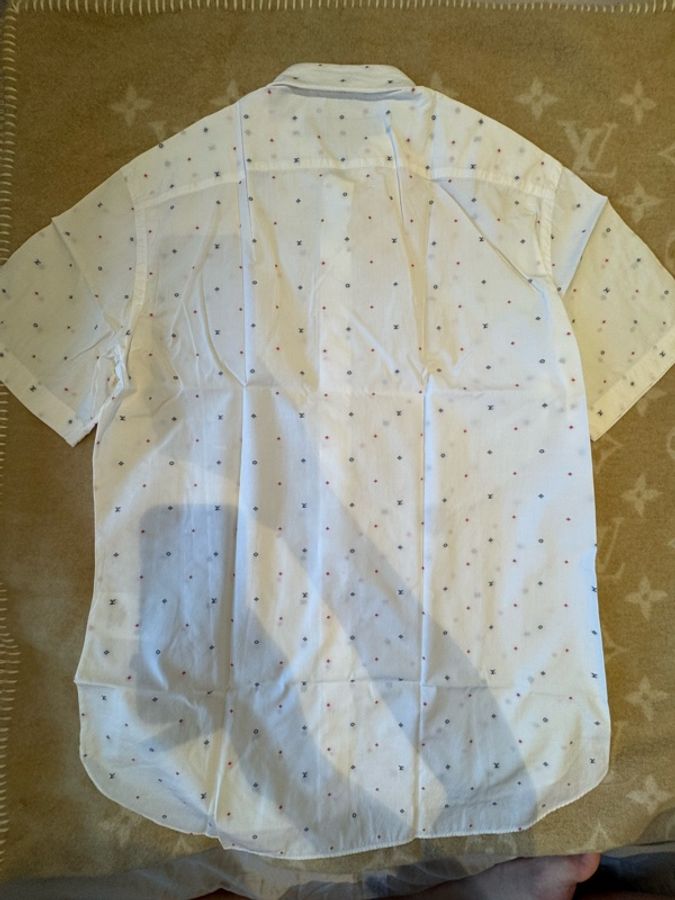 LV Louis Vuitton Monogram 微滿版短袖襯衫（白色）-2