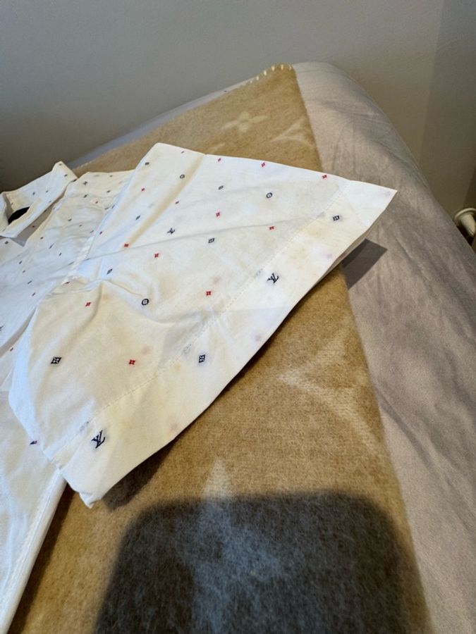 LV Louis Vuitton Monogram 微滿版短袖襯衫（白色）-5