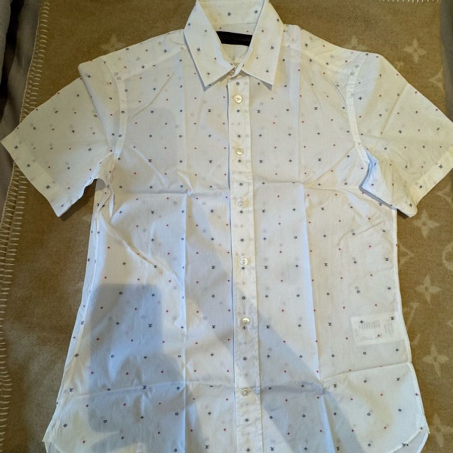LV Louis Vuitton Monogram 微滿版短袖襯衫（白色）-8