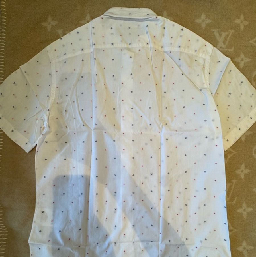 LV Louis Vuitton Monogram 微滿版短袖襯衫（白色）-9