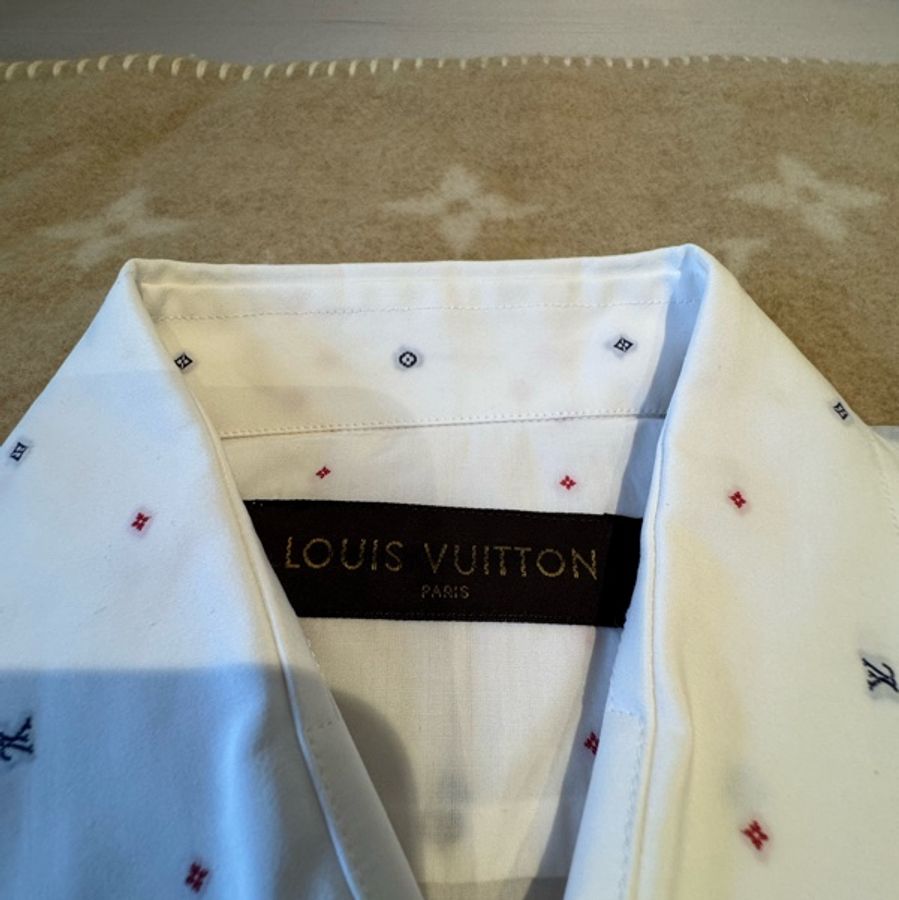 LV Louis Vuitton Monogram 微滿版短袖襯衫（白色）-10