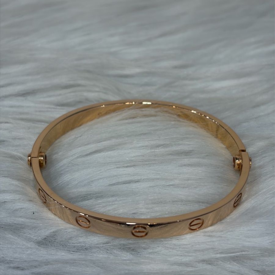 CARTIER LOVE 卡地亞 玫瑰金 愛情 螺絲 750 18 K金 手環 手鐲 17公分-1