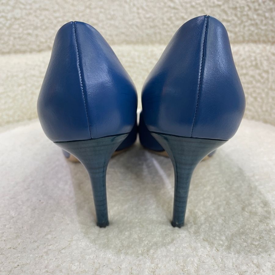 FERRAGAMO/菲拉格慕藍色尖頭高跟鞋 38碼-2