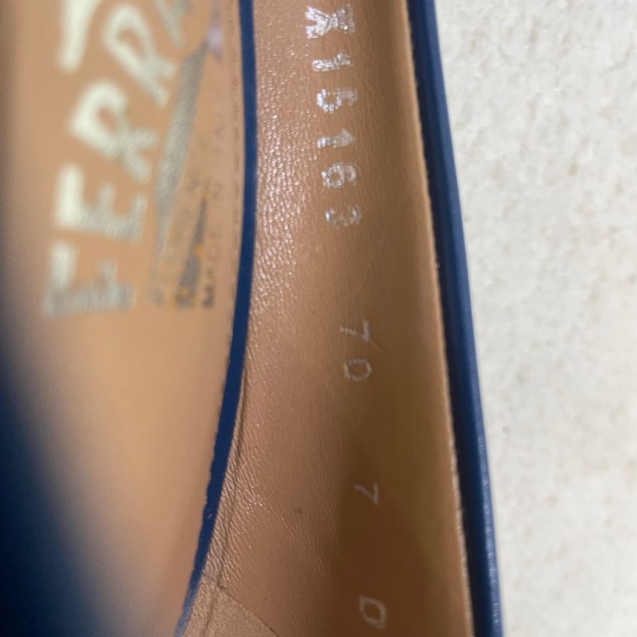 FERRAGAMO/菲拉格慕藍色尖頭高跟鞋 38碼-14