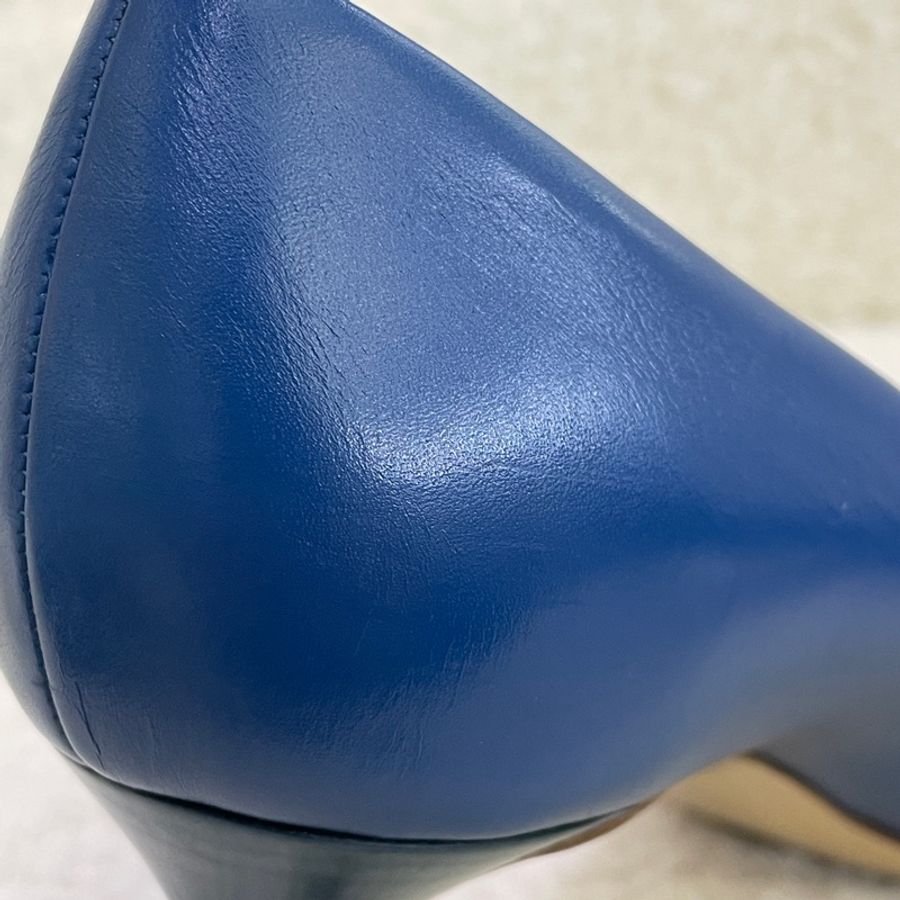 FERRAGAMO/菲拉格慕藍色尖頭高跟鞋 38碼-18