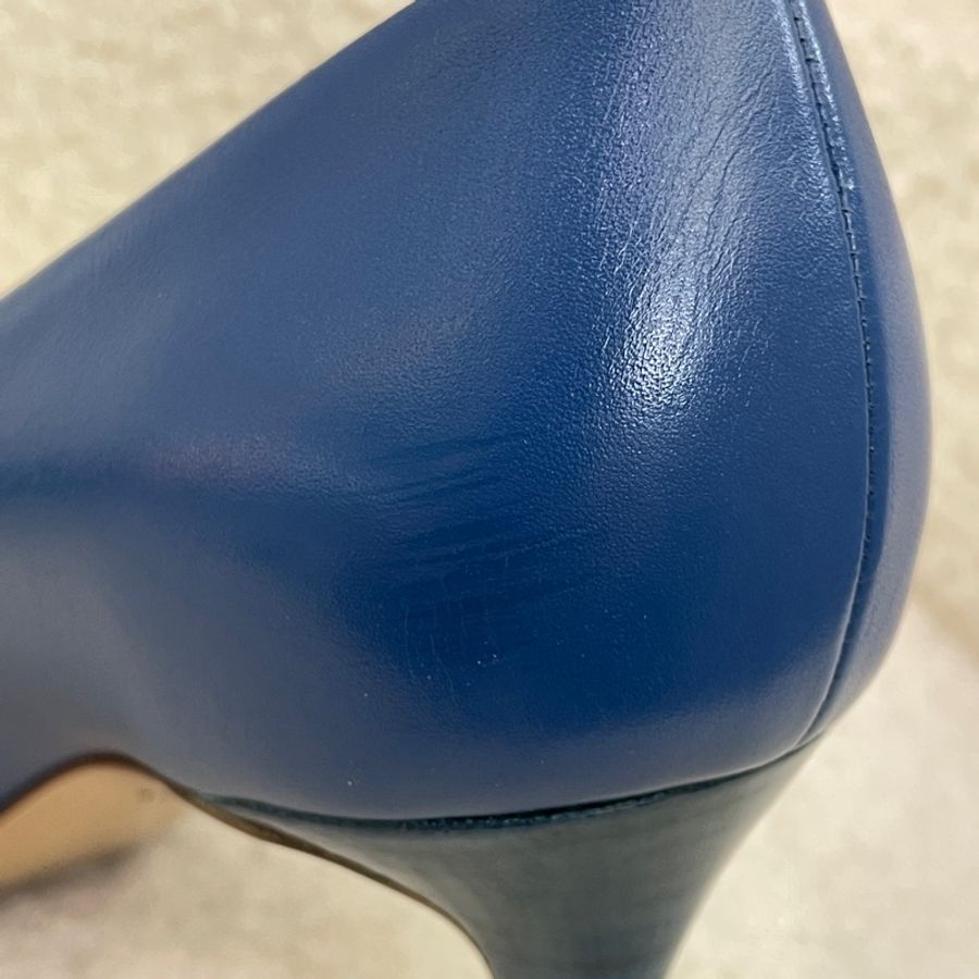 FERRAGAMO/菲拉格慕藍色尖頭高跟鞋 38碼-19