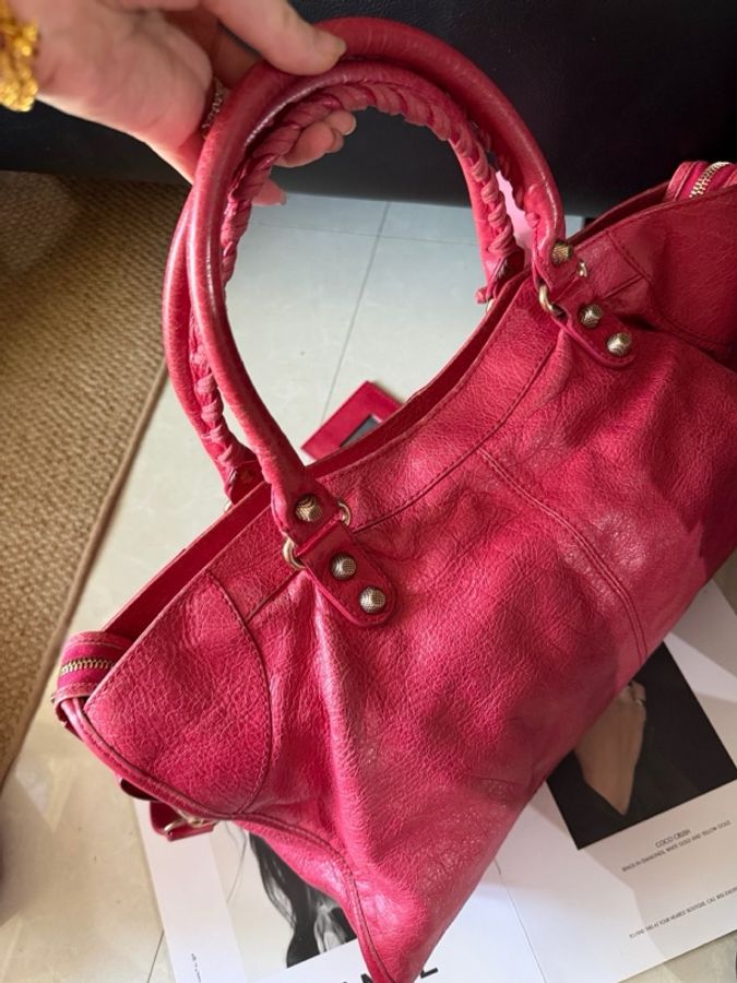 Balenciaga 巴黎世家機車包底長42大號西瓜紅。-1
