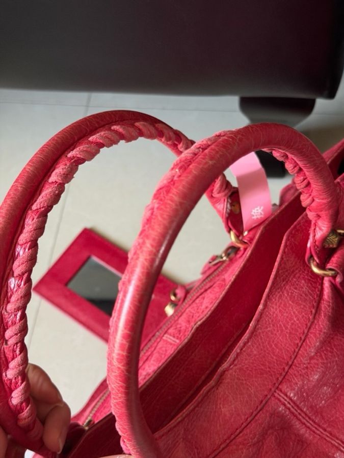 Balenciaga 巴黎世家機車包底長42大號西瓜紅。-3