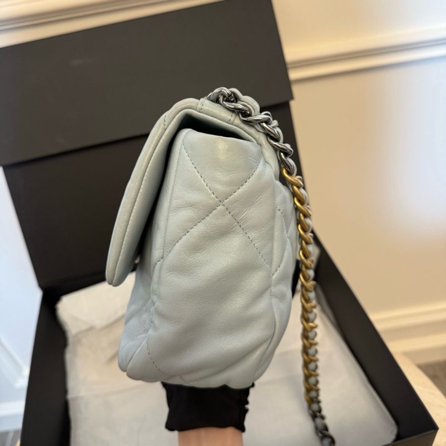 ✨CHANEL香奈兒19Bag 金扣鏈條翻蓋羊皮 口蓋包手提包單肩包斜挎包 小號 22年 芯片 帶票-2