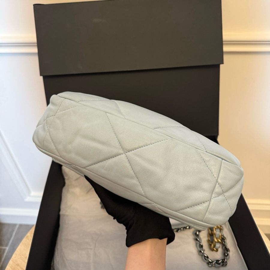 ✨CHANEL香奈兒19Bag 金扣鏈條翻蓋羊皮 口蓋包手提包單肩包斜挎包 小號 22年 芯片 帶票-5