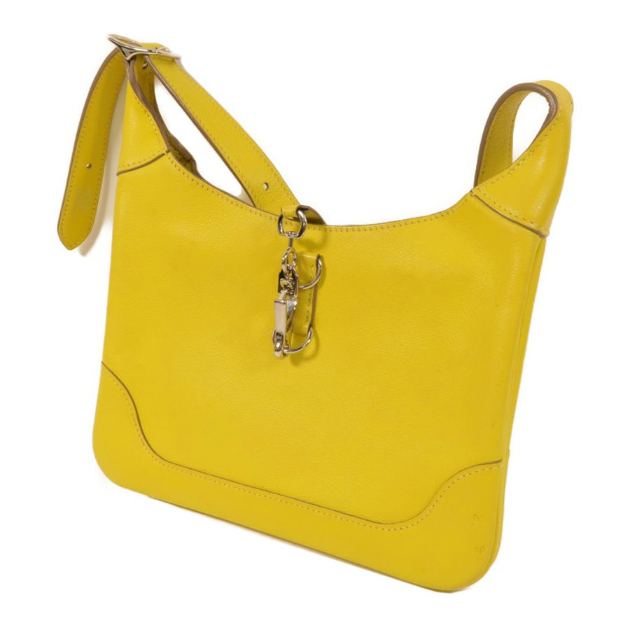 HERMES Evergrain皮革Trim Duo 24肩背袋Lime-2
