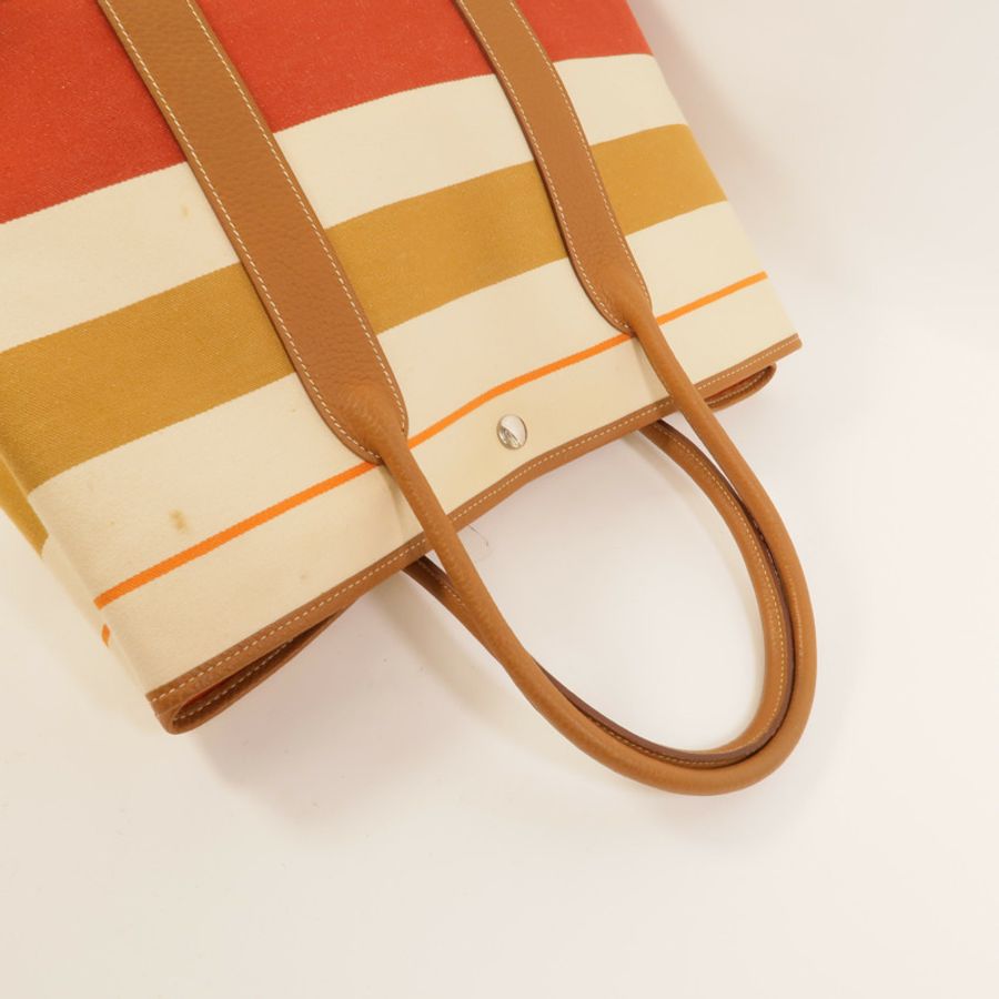 HERMES 帆布Garden Party PM手挽袋Multicolor-5