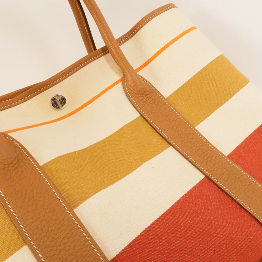 HERMES 帆布Garden Party PM手挽袋Multicolor-14