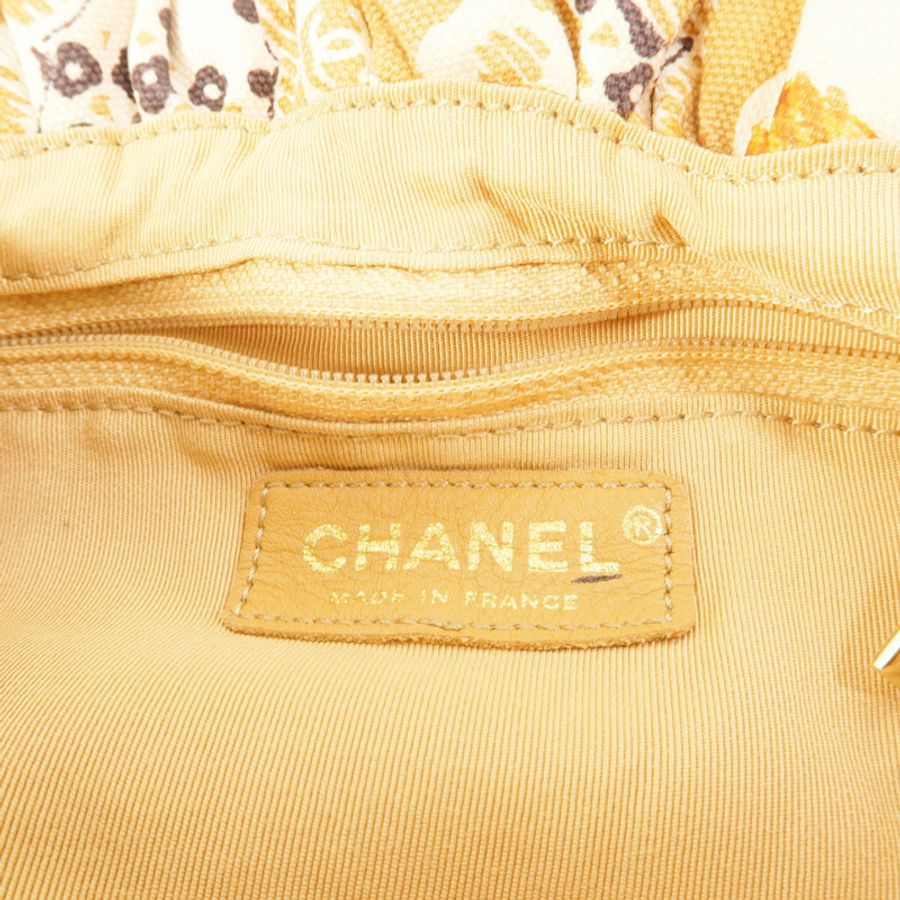 CHANEL 帆布Vintage Camellia Coco Mark手挽袋-8