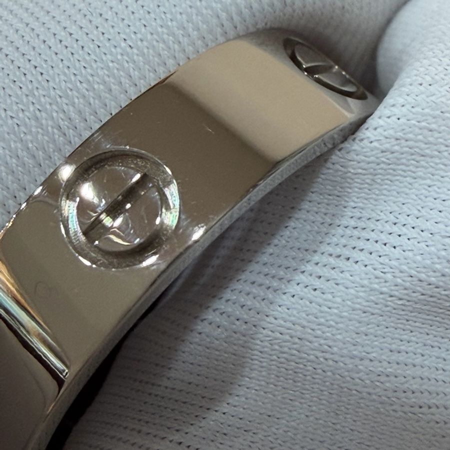 Cartier 卡地亞 LOVE 愛情 750 白K金 寬版 螺絲戒 戒指 戒子 墬子 62號-6