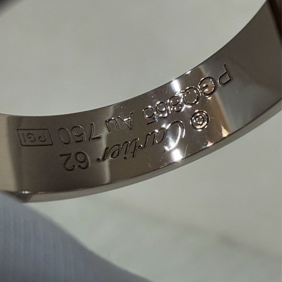 Cartier 卡地亞 LOVE 愛情 750 白K金 寬版 螺絲戒 戒指 戒子 墬子 62號-13
