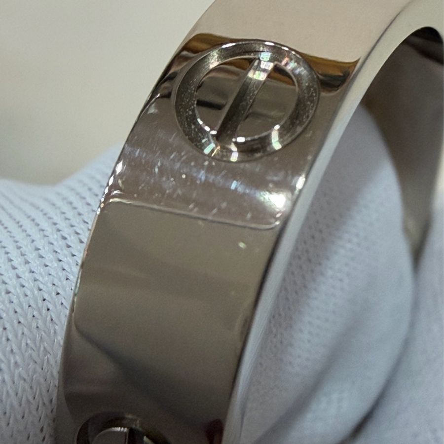 Cartier 卡地亞 LOVE 愛情 750 白K金 寬版 螺絲戒 戒指 戒子 墬子 62號-16