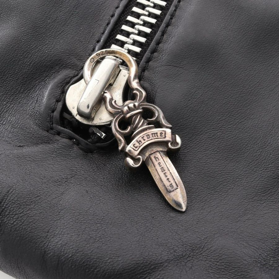 鉻心 (CHROME HEARTS) 金字塔鉚釘手拿包/小包，黑色真皮，二手男士款-11