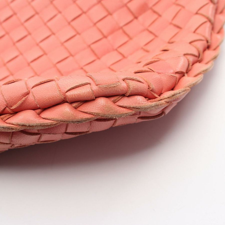 BOTTEGA VENETA Veneta Intrecciato 粉紅皮革單肩手提包（二手女款）-5