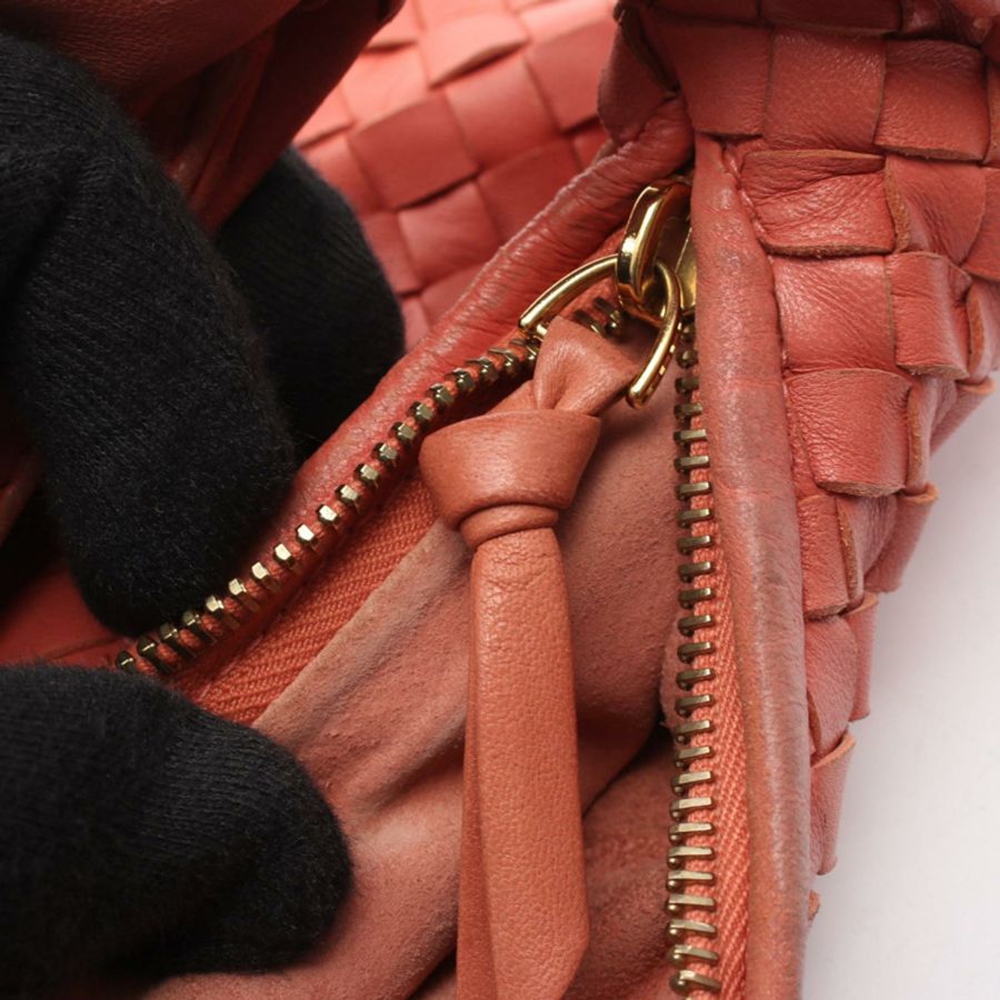 BOTTEGA VENETA Veneta Intrecciato 粉紅皮革單肩手提包（二手女款）-7