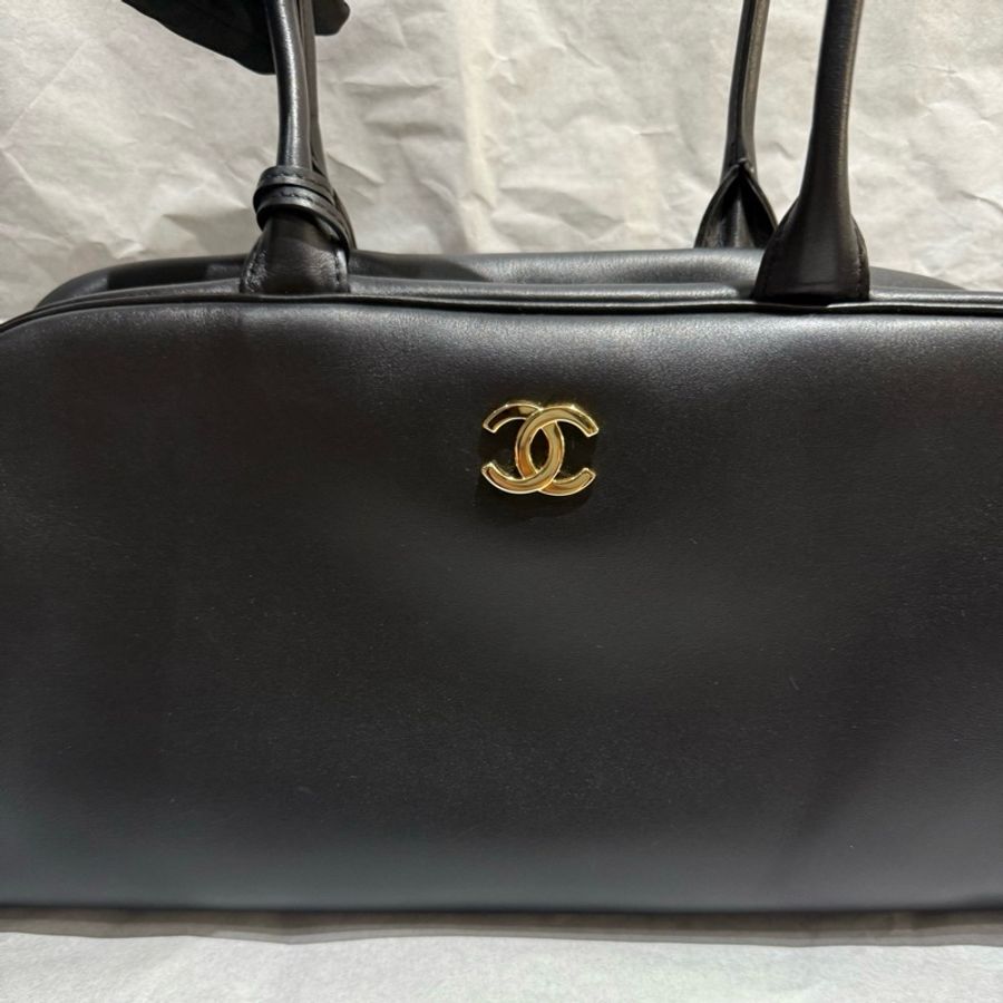 閒置新⭐Chanel香奈兒26S新款黑金保齡球單肩包 芯片款 底長36cm-4