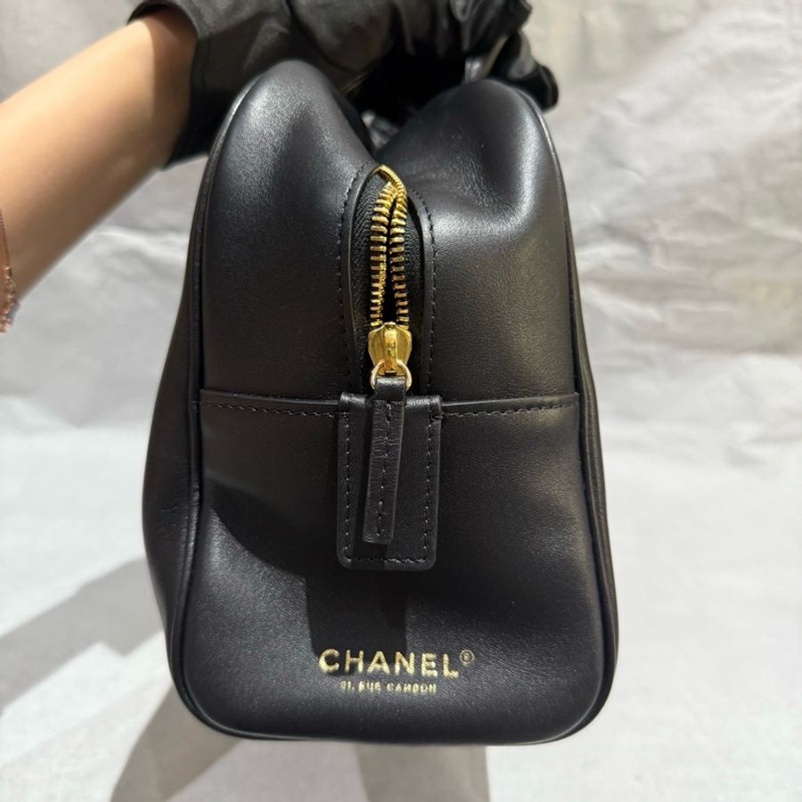 閒置新⭐Chanel香奈兒26S新款黑金保齡球單肩包 芯片款 底長36cm-7