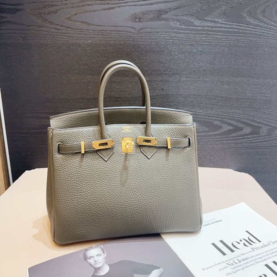 Hermes C6灰綠TOGO皮Birkin25-0