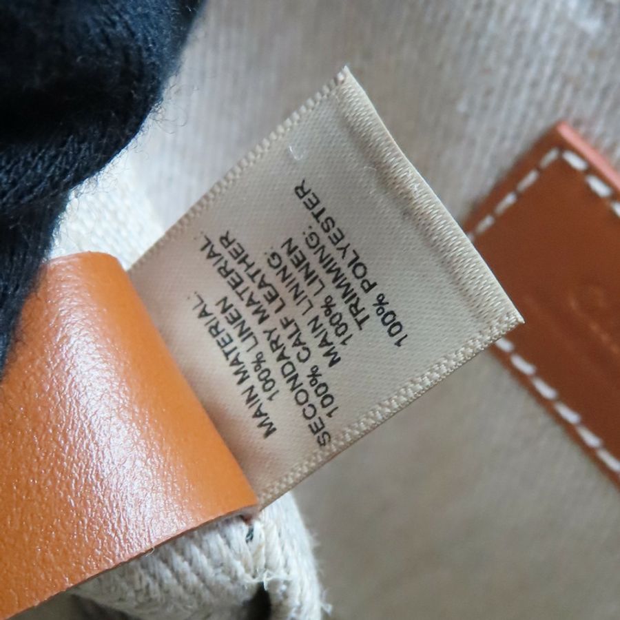 黑色帆布 棕色牛皮飾邊 Woody 肩背包【Chloe 克羅伊】  C23AS397-5