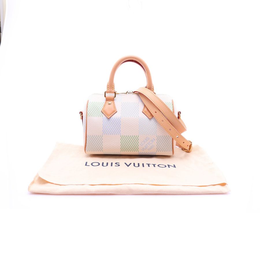 米白色 棋盤格 帆布 Speedy Bandouliere 20兩用包【LOUIS VUITTON LV 路易威登】 N40515-5