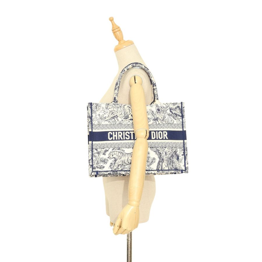 深藍/白色 帆布Book Tote Midium 肩背包【Dior 迪奧】 M1296ZTDT_M808-5