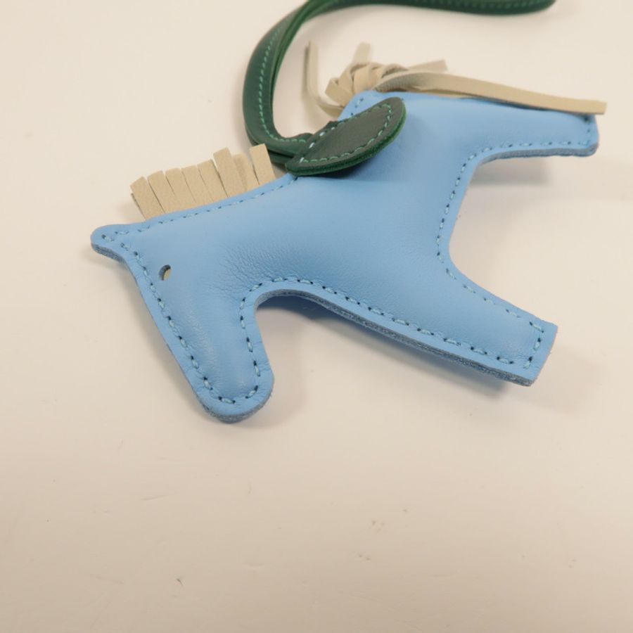HERMES Milo皮革Rodeo PM掛飾Celeste-6