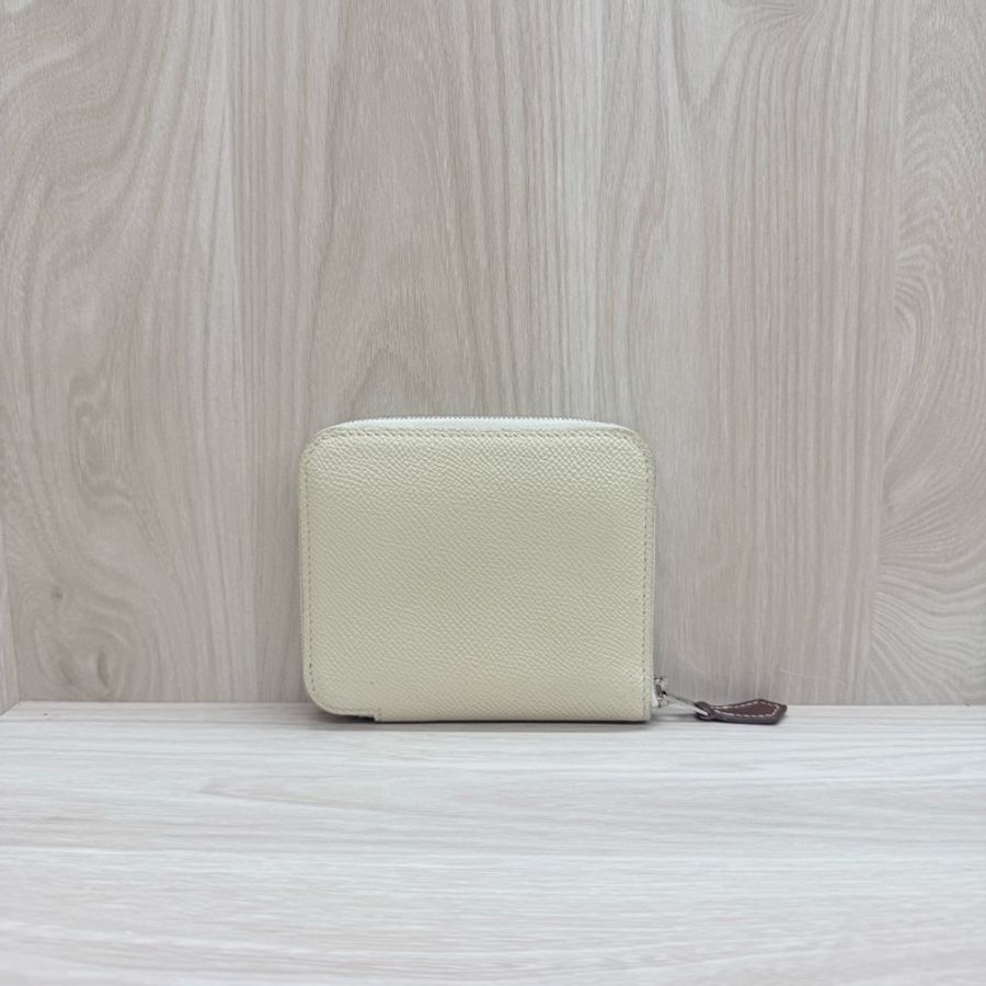Hermes 奶油白拚內裏粉紫色Epsom皮絲巾短夾-1