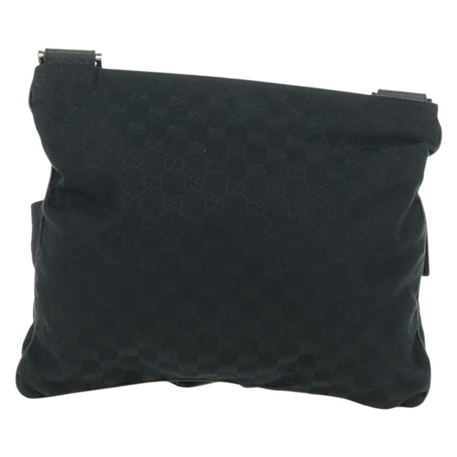【日本直送】GUCCI Web Sherry Line 單肩包 帆布 黑色 銀色 169937 正品 am11677V-1