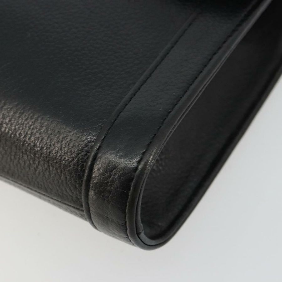 【日本直送】SAINT LAURENT 黑色金色皮革單肩包 Auth am11765V-8