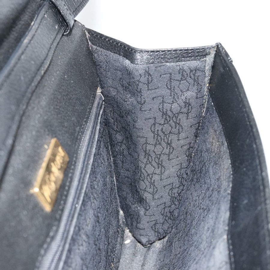 【日本直送】SAINT LAURENT 黑色金色皮革單肩包 Auth am11765V-18